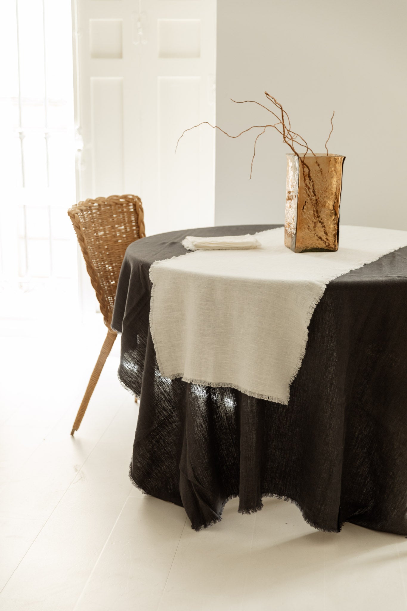 CAMINO DE MESA MARRAKECH BLANCO CON 2 SERVILLETAS