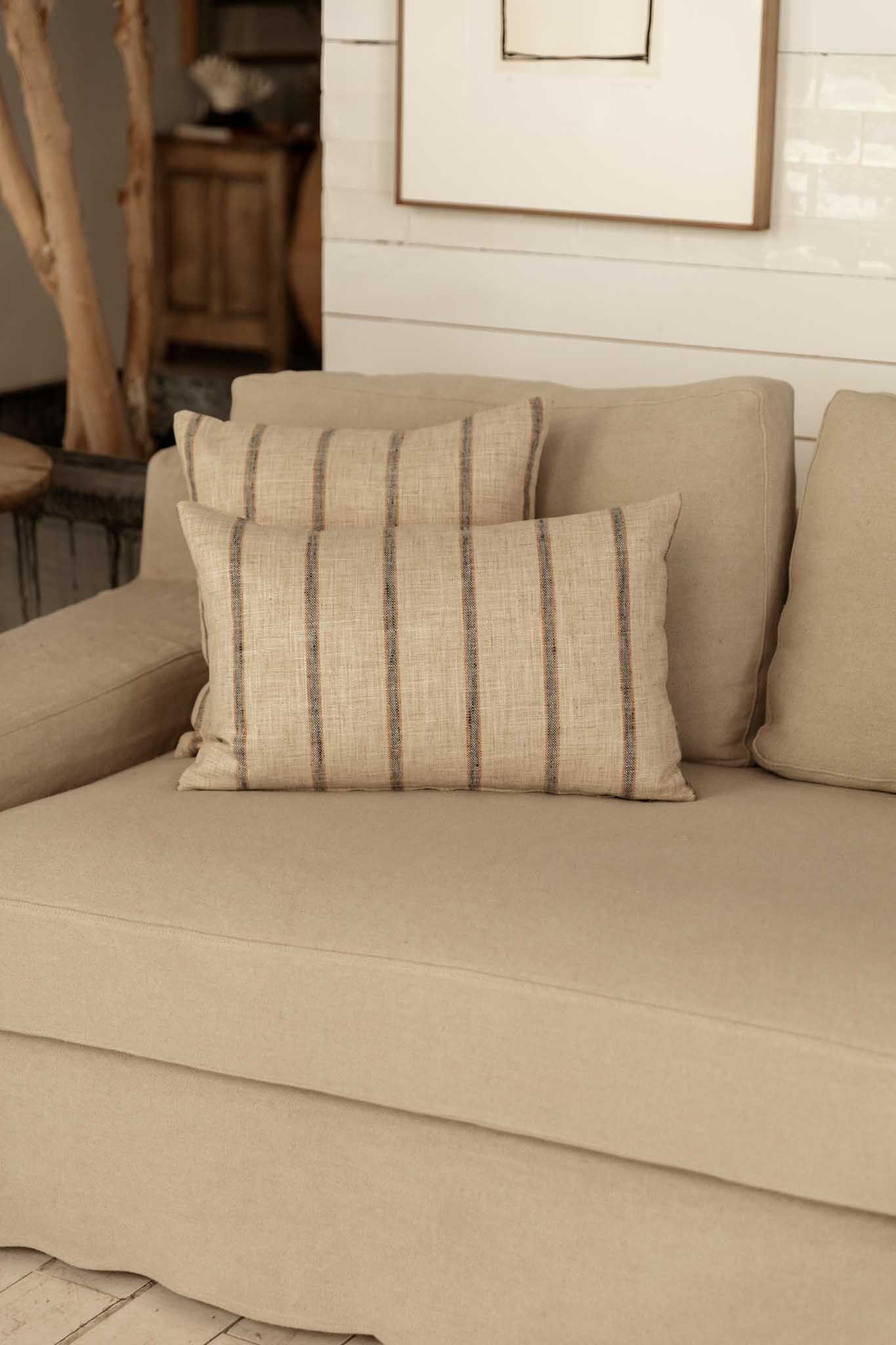 COJIN RAYA VINTAGE LINO Y SEDA