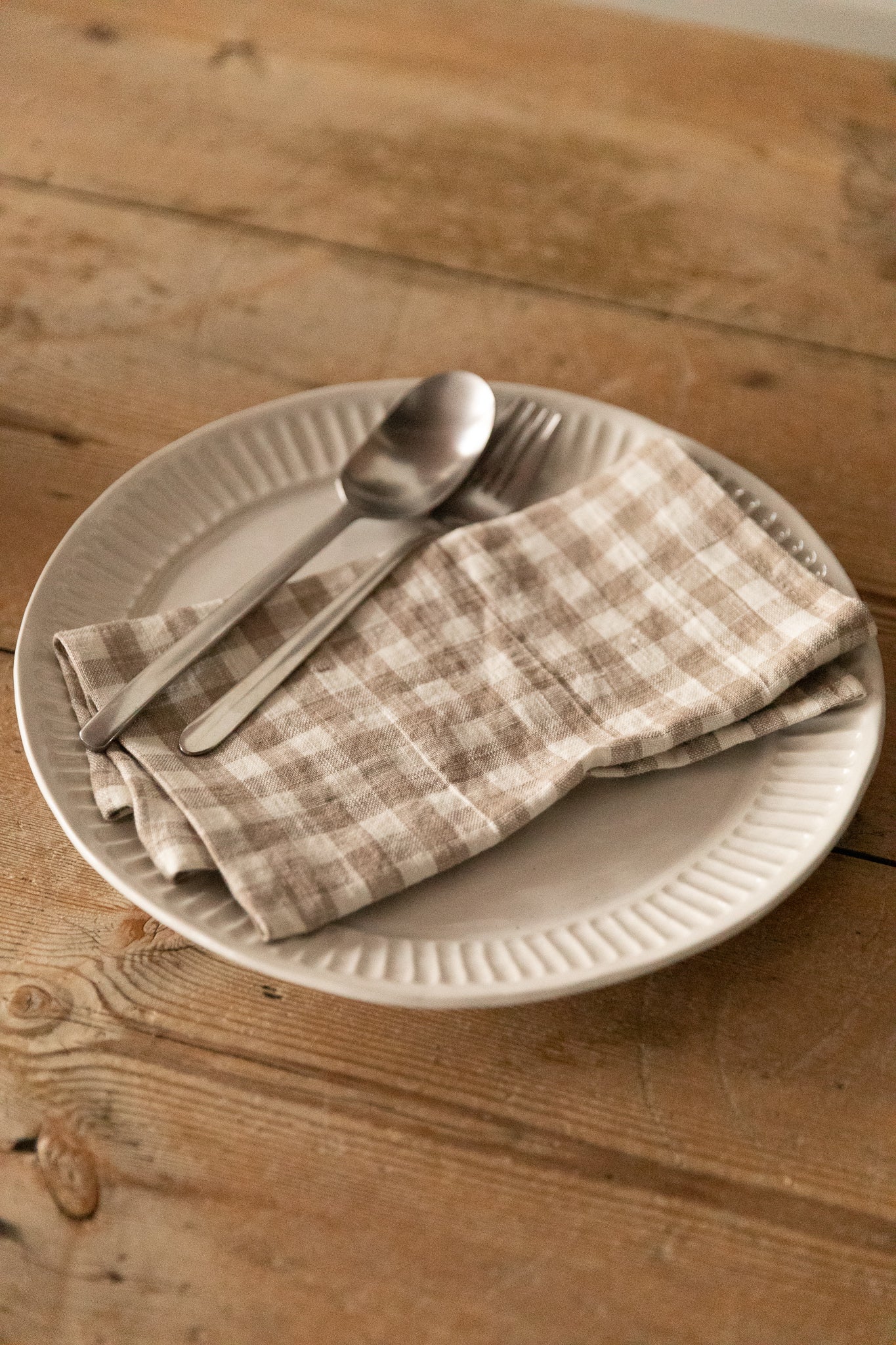 SERVILLETAS LINO VICHY NATURAL