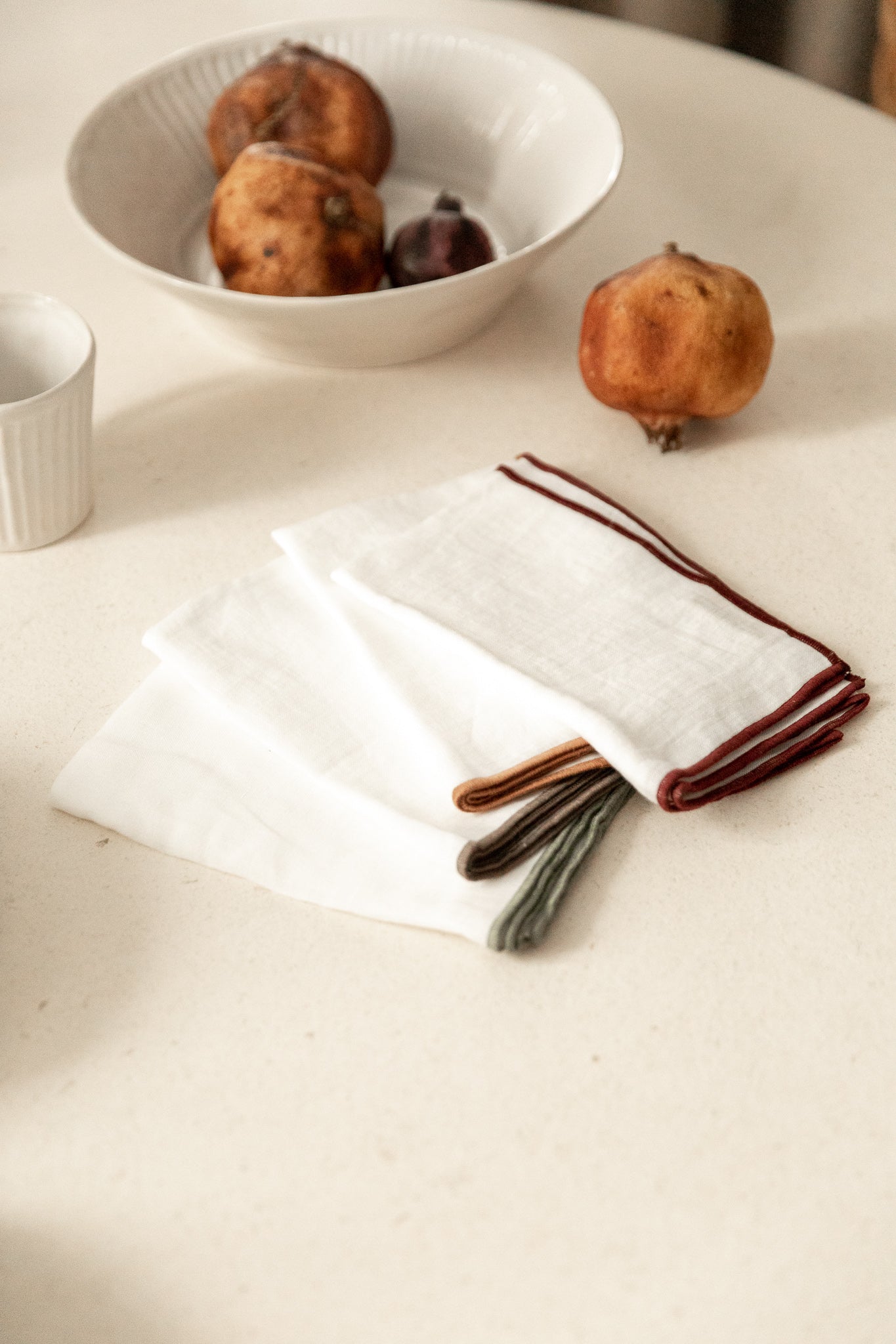 SERVILLETAS LINO BLANCO CON REPULGO