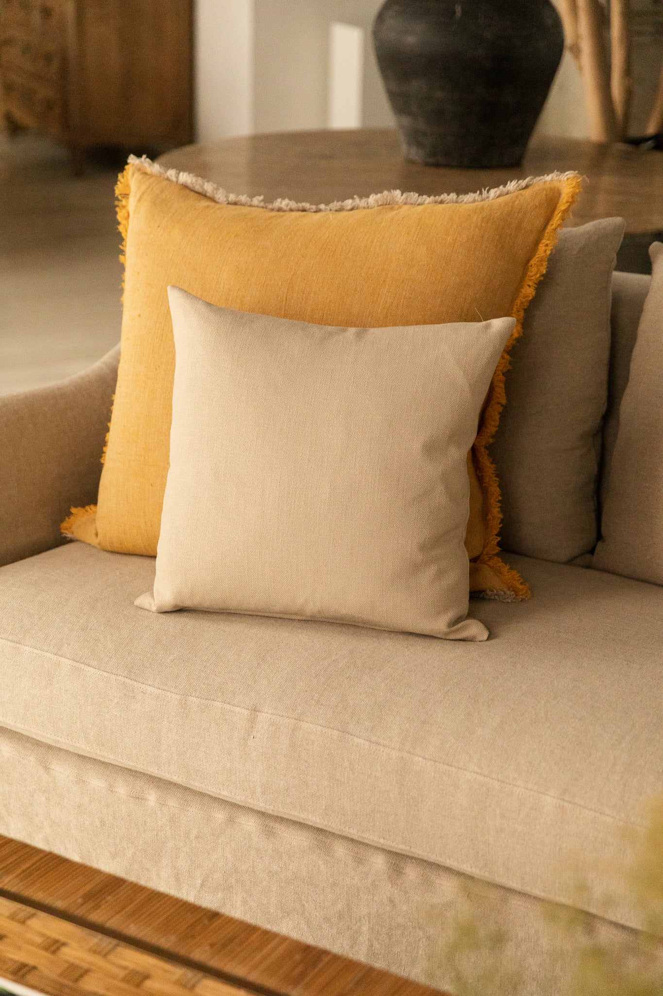 COJÍN DE LINO RUGOSO