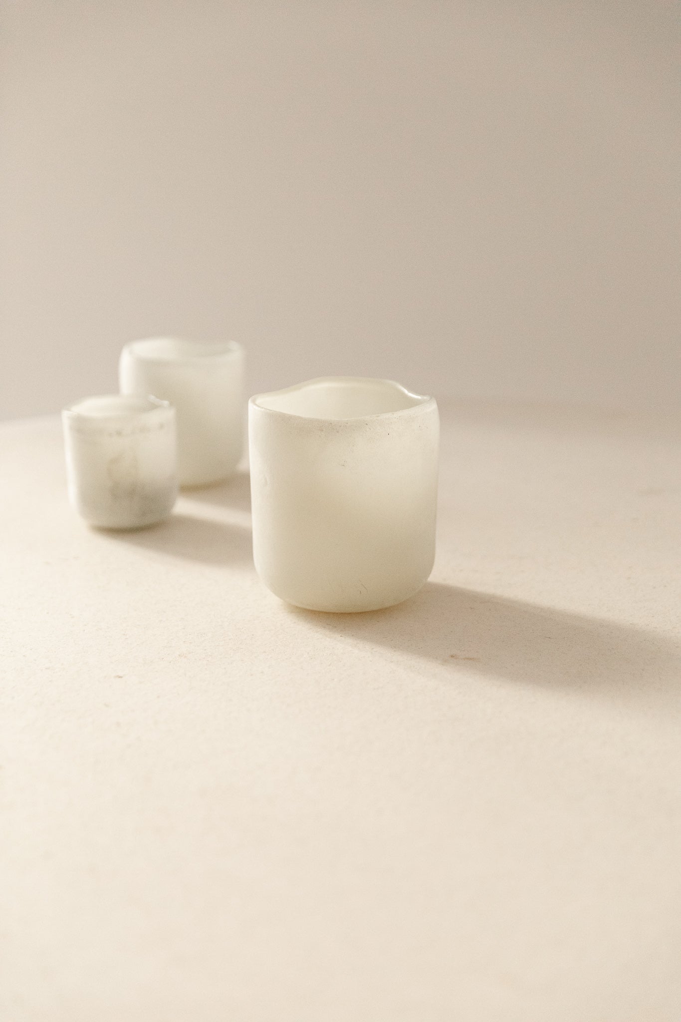 PORTAVELA VIDRIO ESMERILADO BLANCO