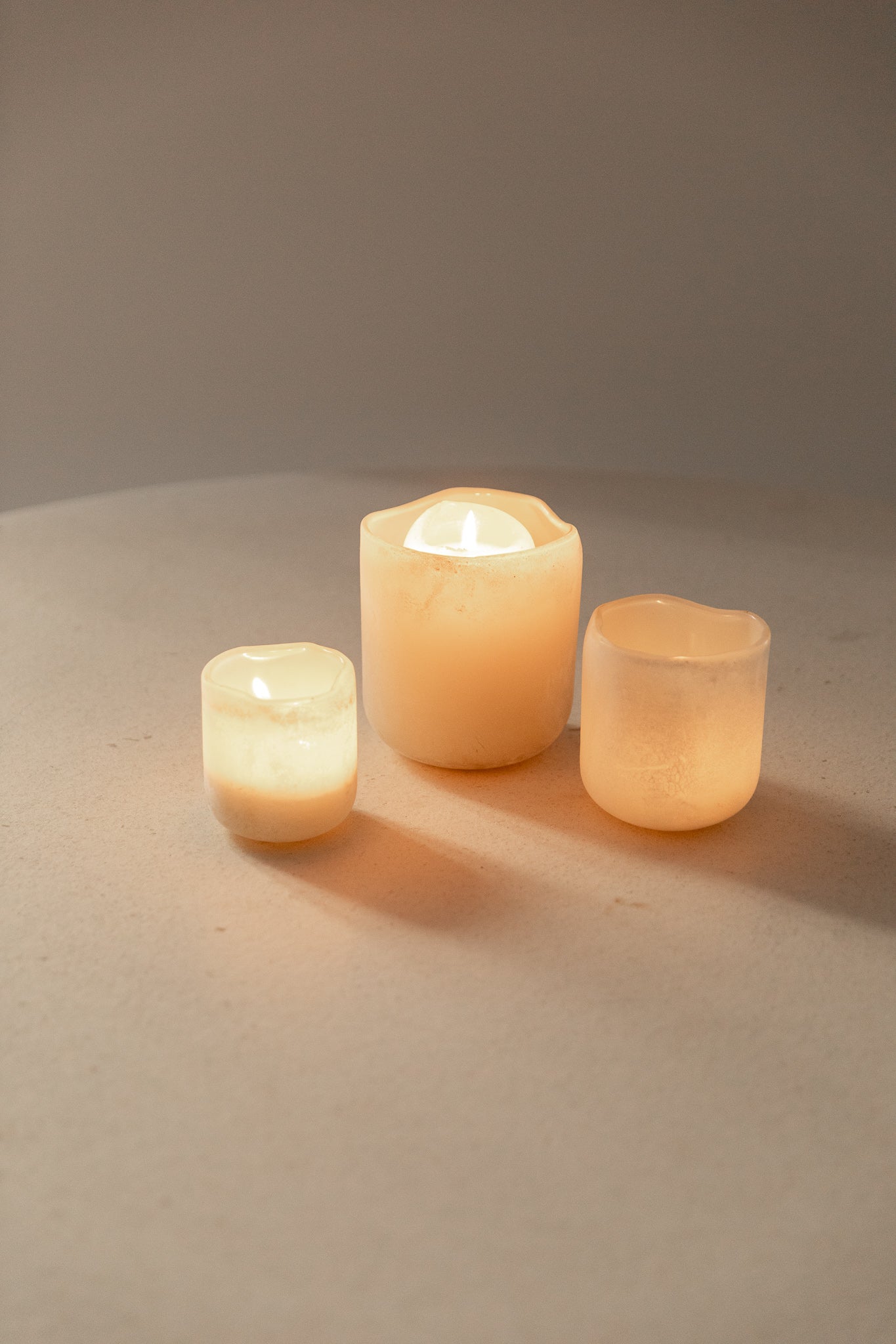 PORTAVELA VIDRIO ESMERILADO BLANCO