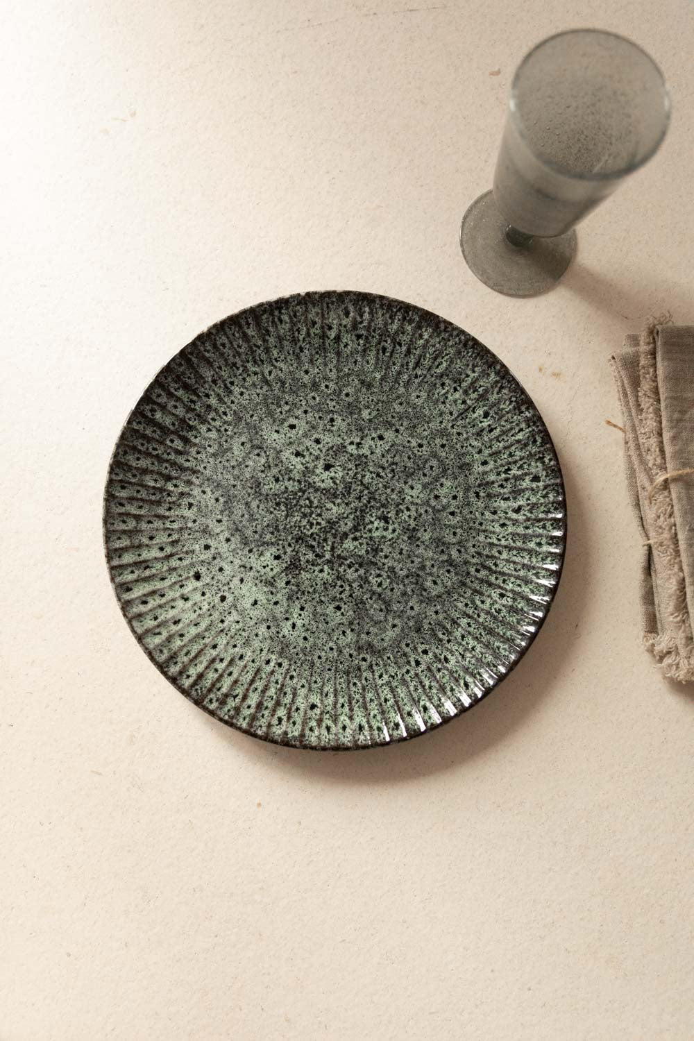 VAJILLA VERDE MOTEADA