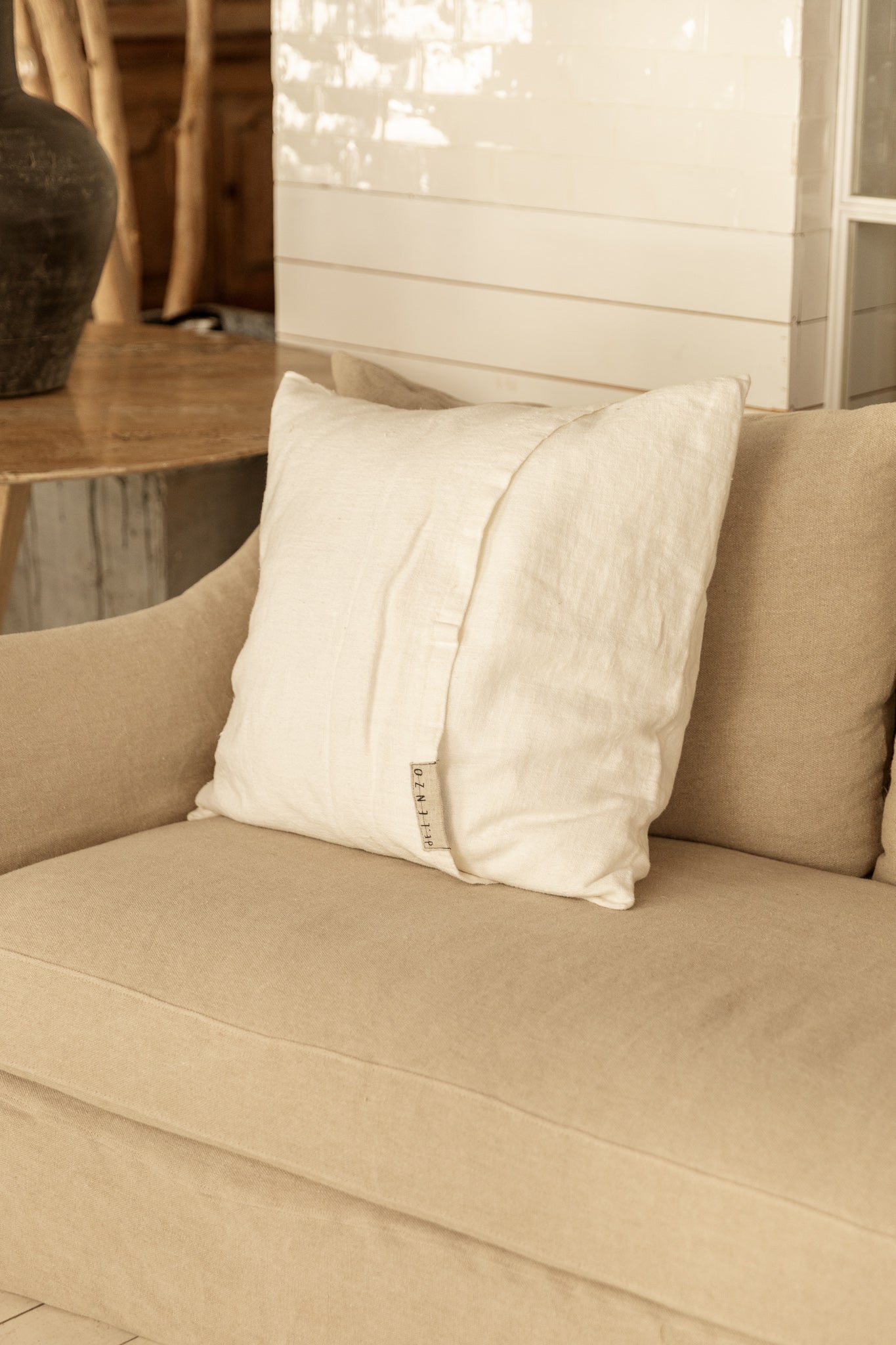 FUNDA DE COJÍN FORMENTERA ENVELOPE BLANCO