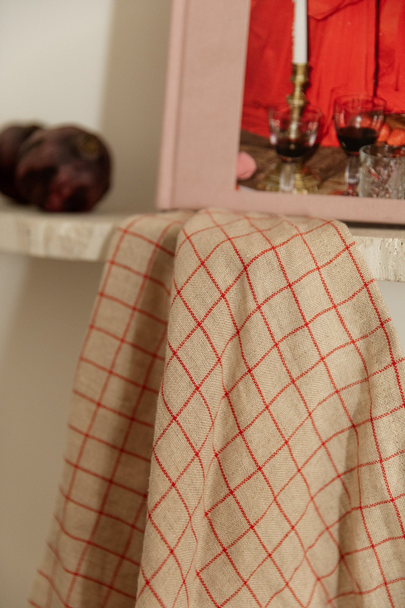 PAÑO DE COCINA CUADROS ROJOS