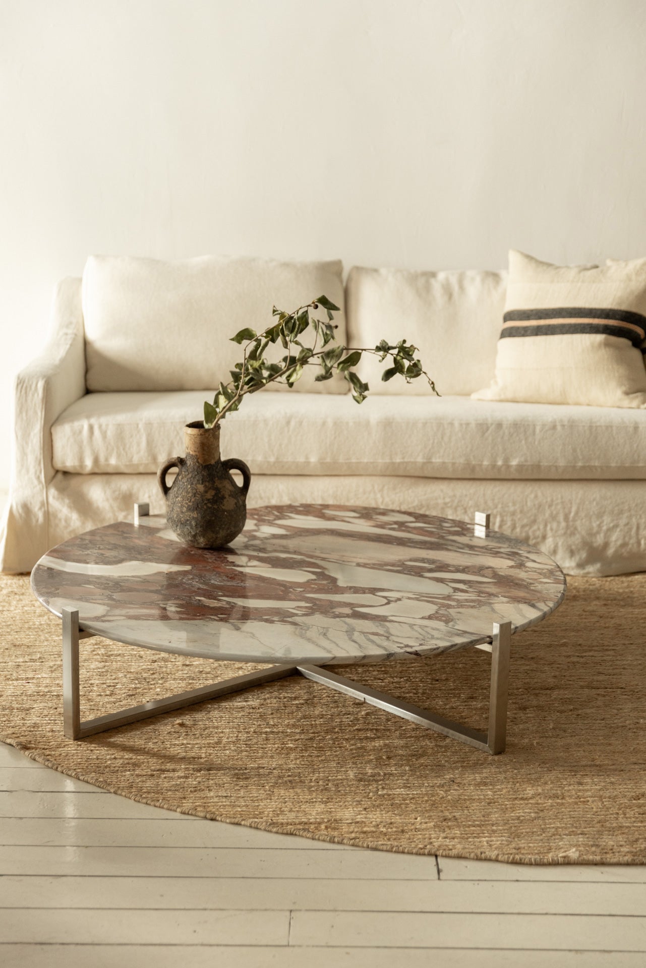 MESA ASPA MÁRMOL VIOLA ESTRUCTURA ACERO