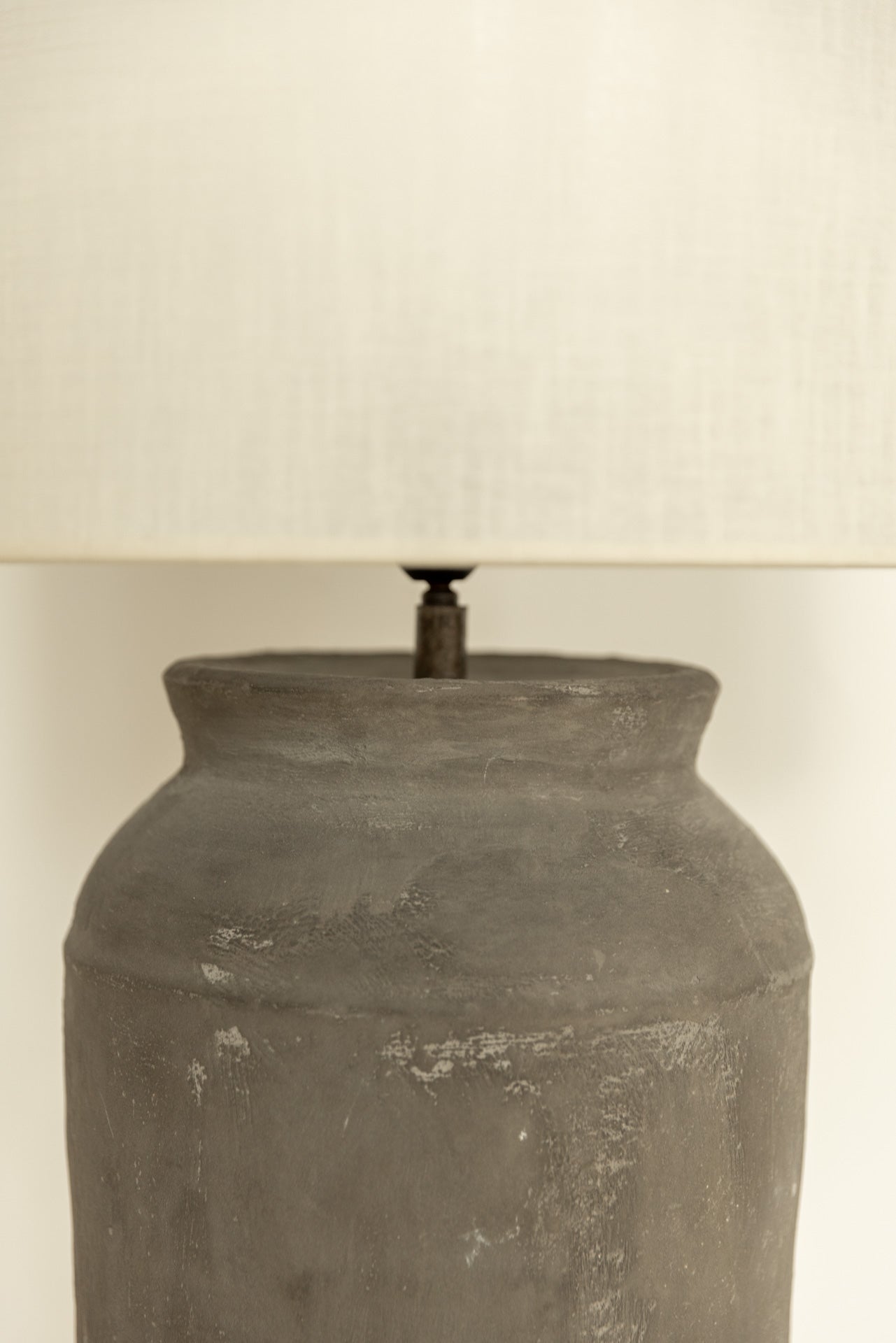 PANTALLA CILÍNDRICA | LINO CREMA INTERIOR TRANSPARENTE