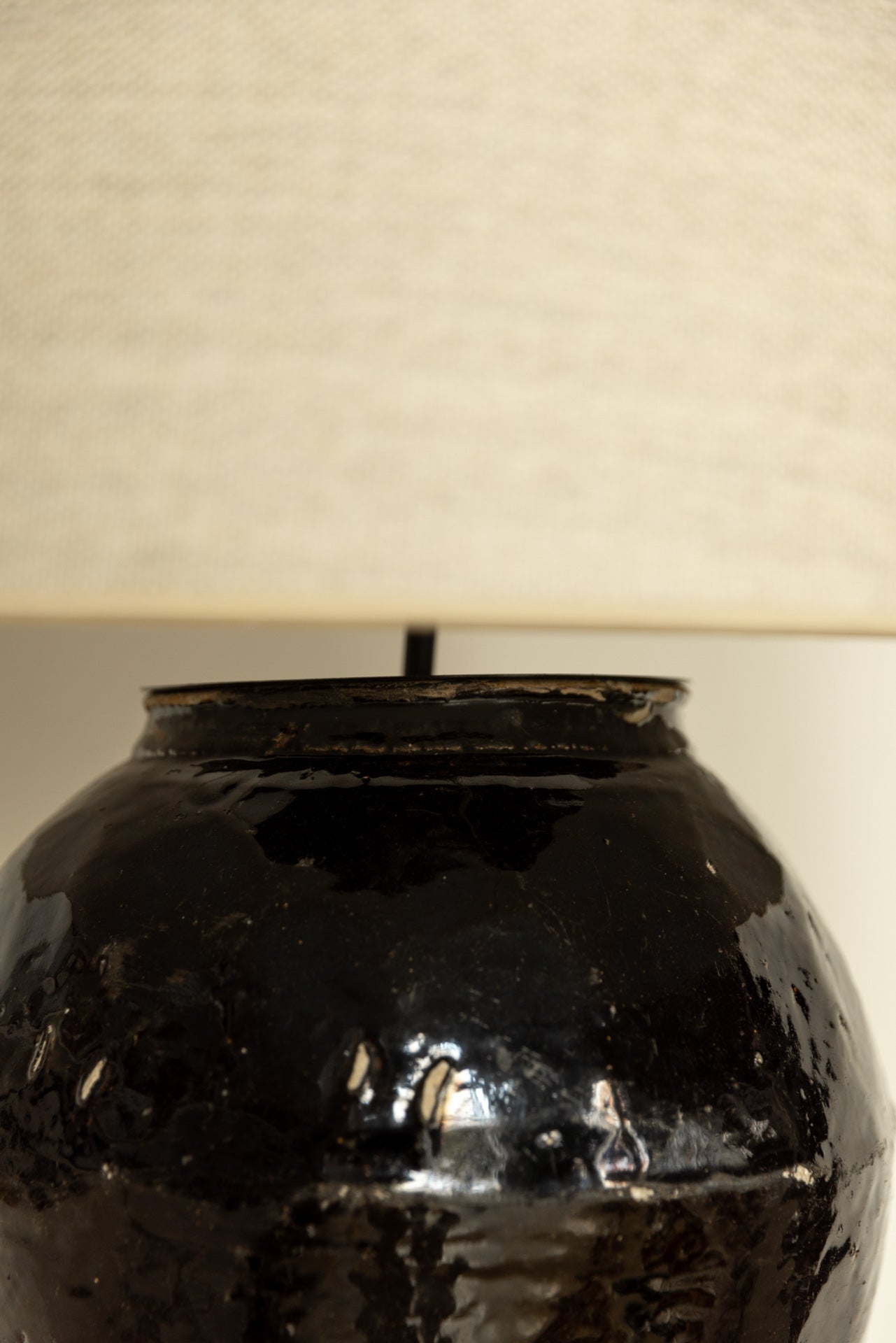 PANTALLA DE LINO NATURAL INTERIOR BLANCO