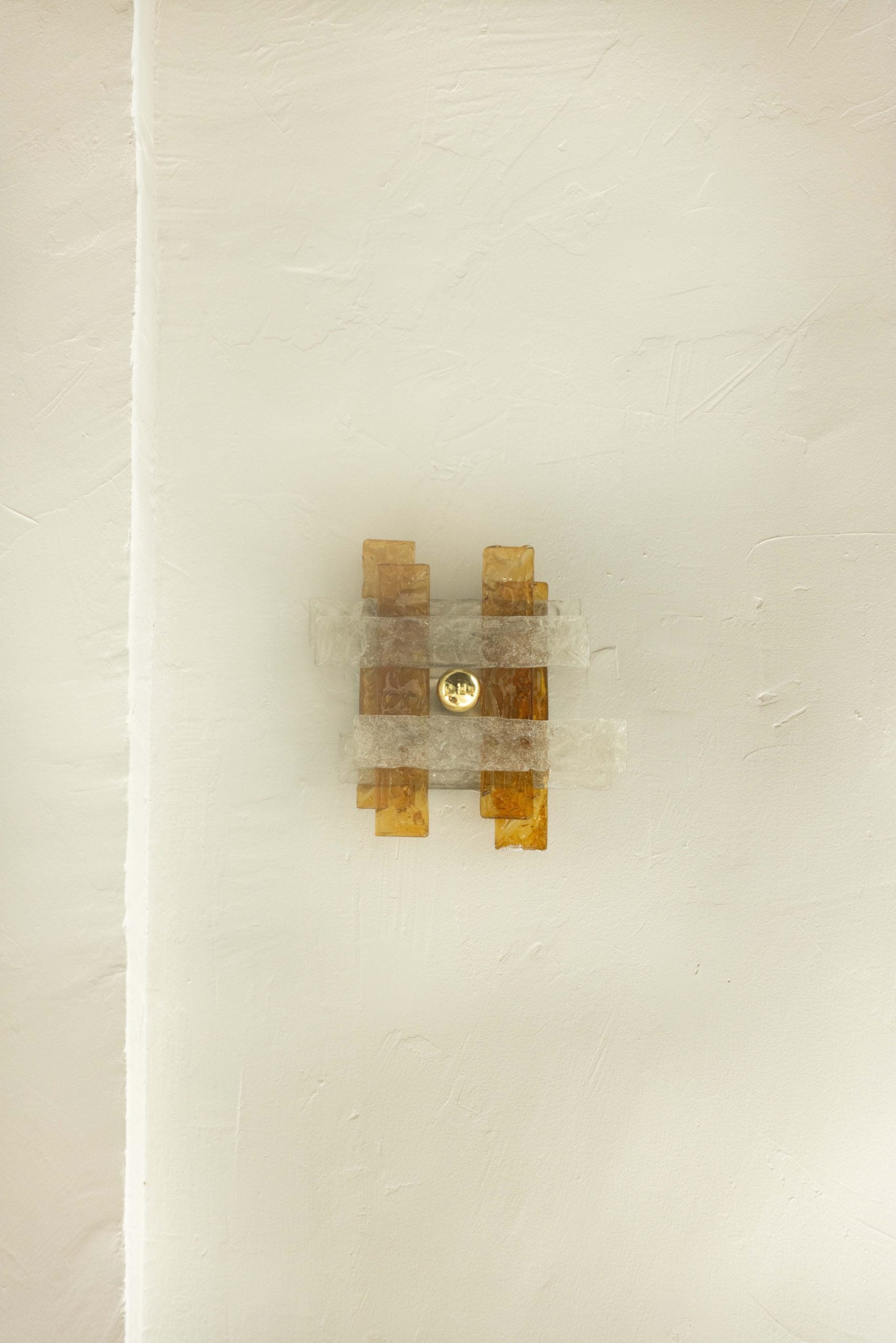 PAREJA DE APLIQUES ITALIANOS CRISTAL DE MURANO AMBAR