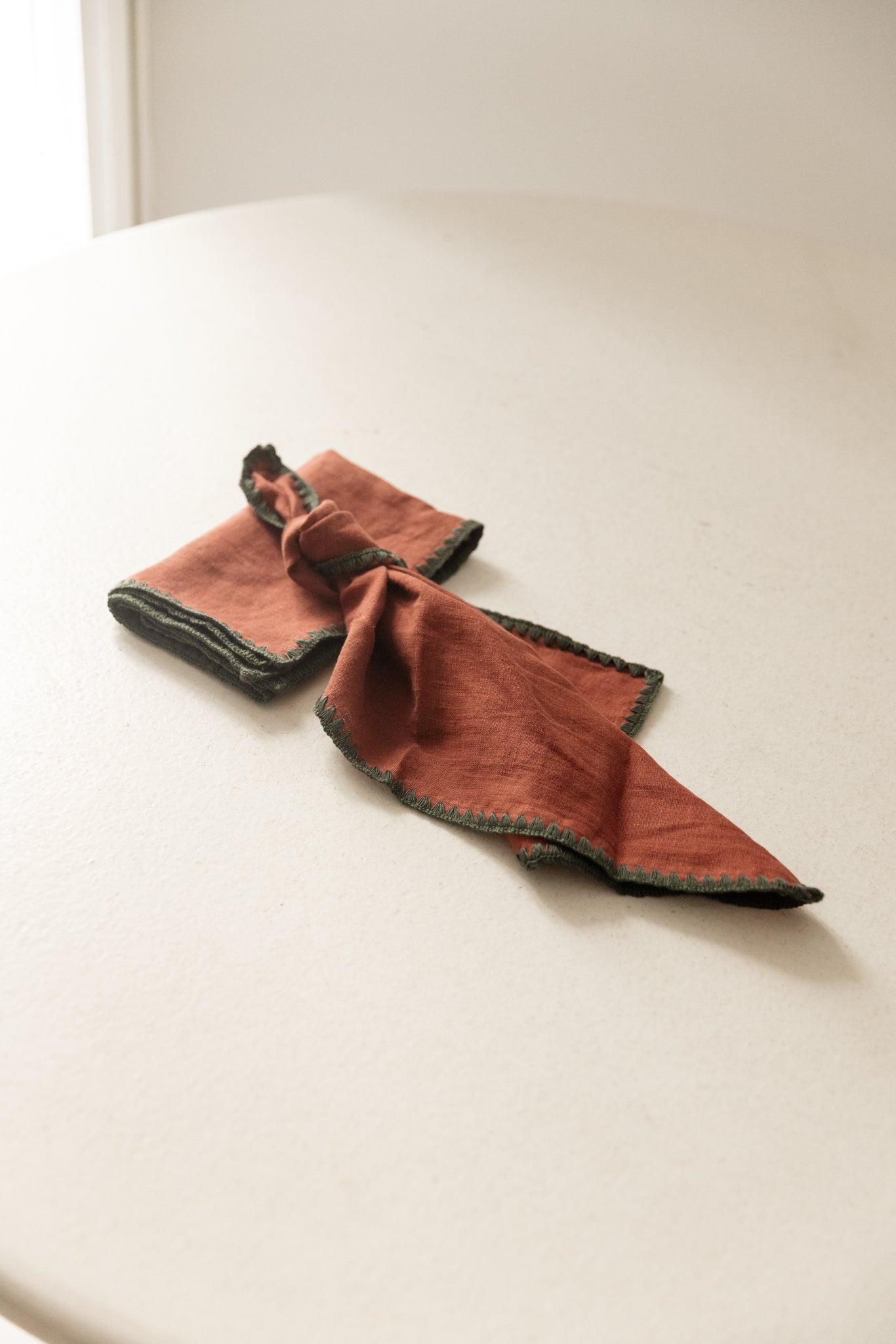 SERVILLETAS MARIETA DE LINO ROJO NAVIDAD | SET 2 UD