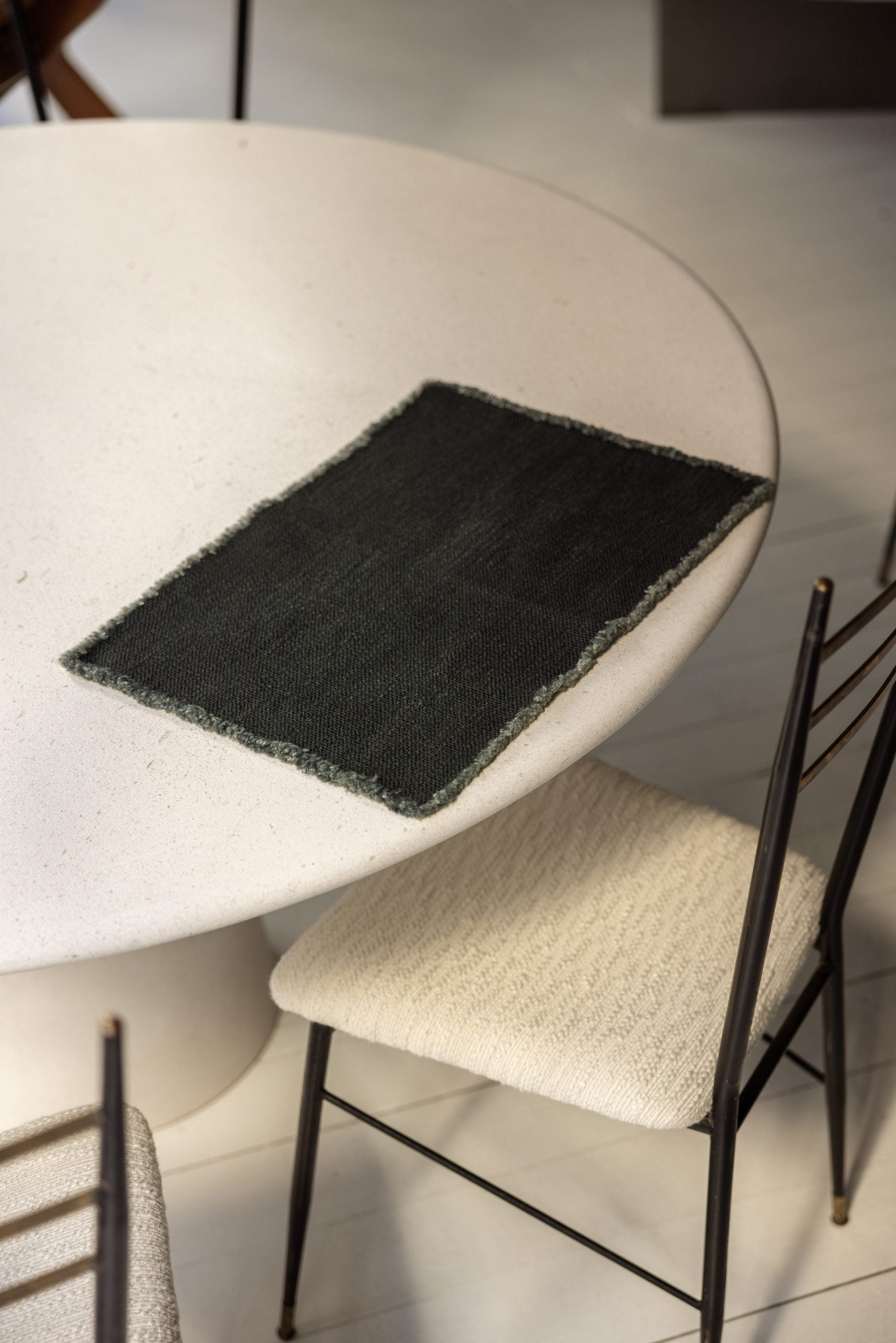 INDIVIDUAL DE LINO Y LANA AZUL