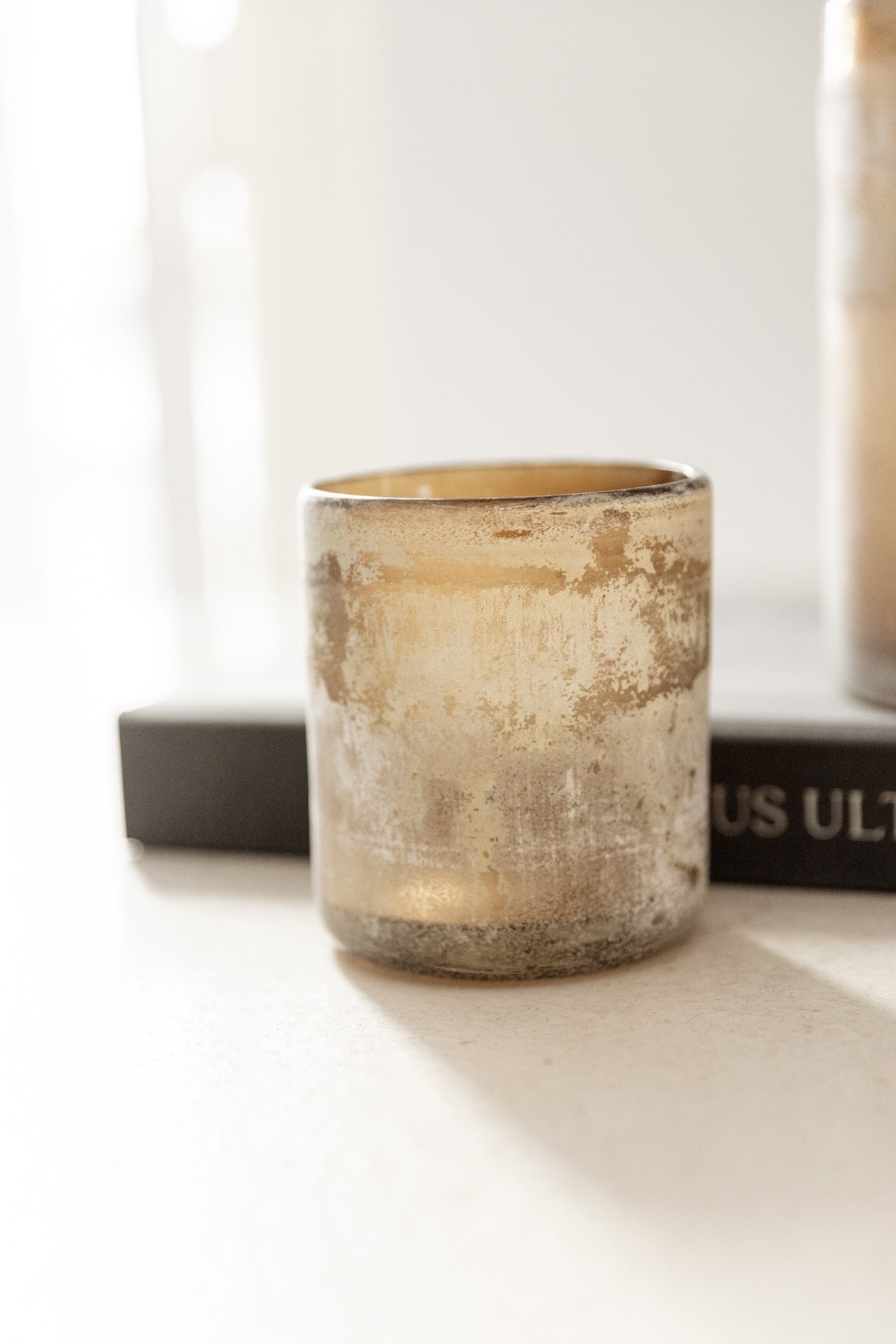 PORTAVELAS VIDRIO SOPLADO MARRÓN