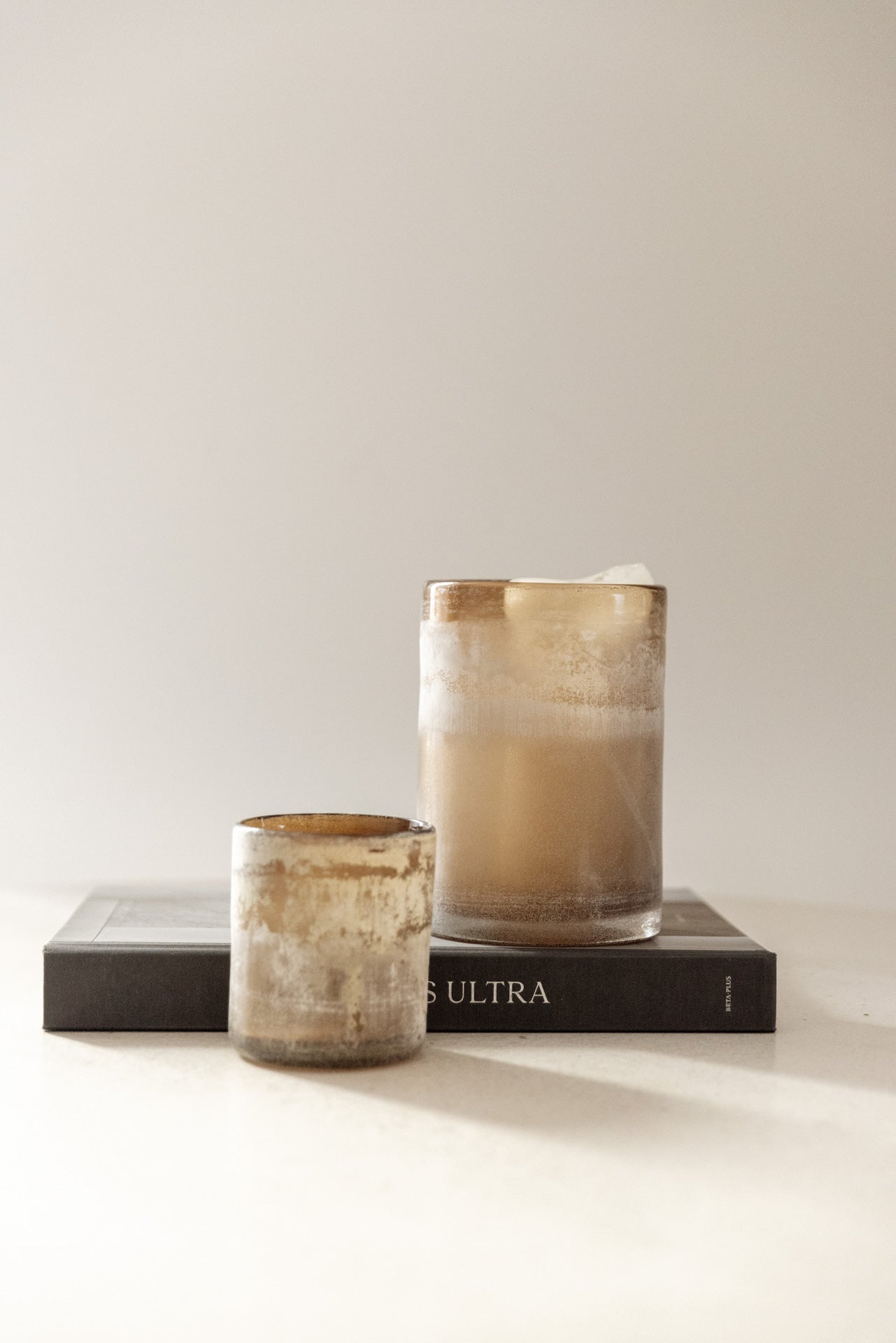 PORTAVELAS VIDRIO SOPLADO MARRÓN