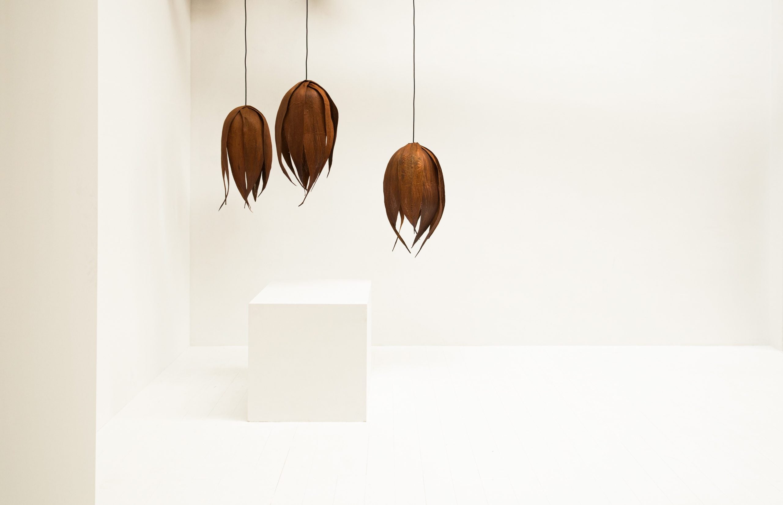 LÁMPARA DE TECHO HOJA DE PALMA ABIERTA