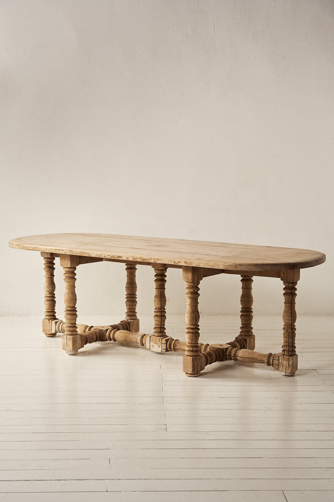 FRENCH WOODEN TABLE WITH TURNED LEG