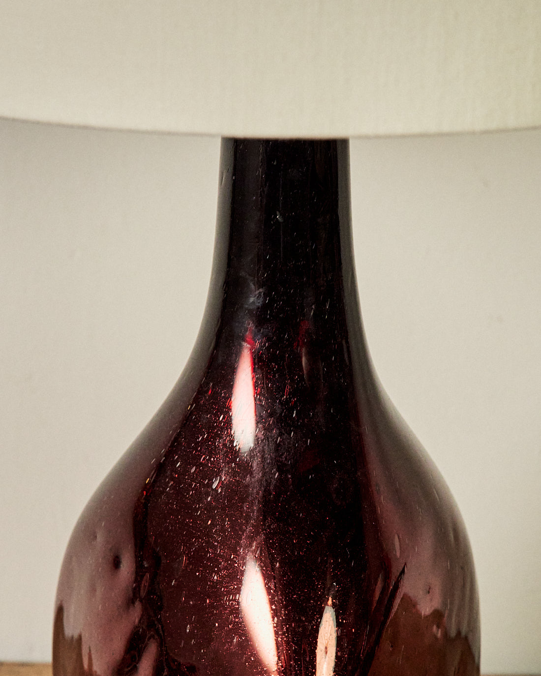 BASE DE LÁMPARA VIDRIO CROMADO ÁMBAR