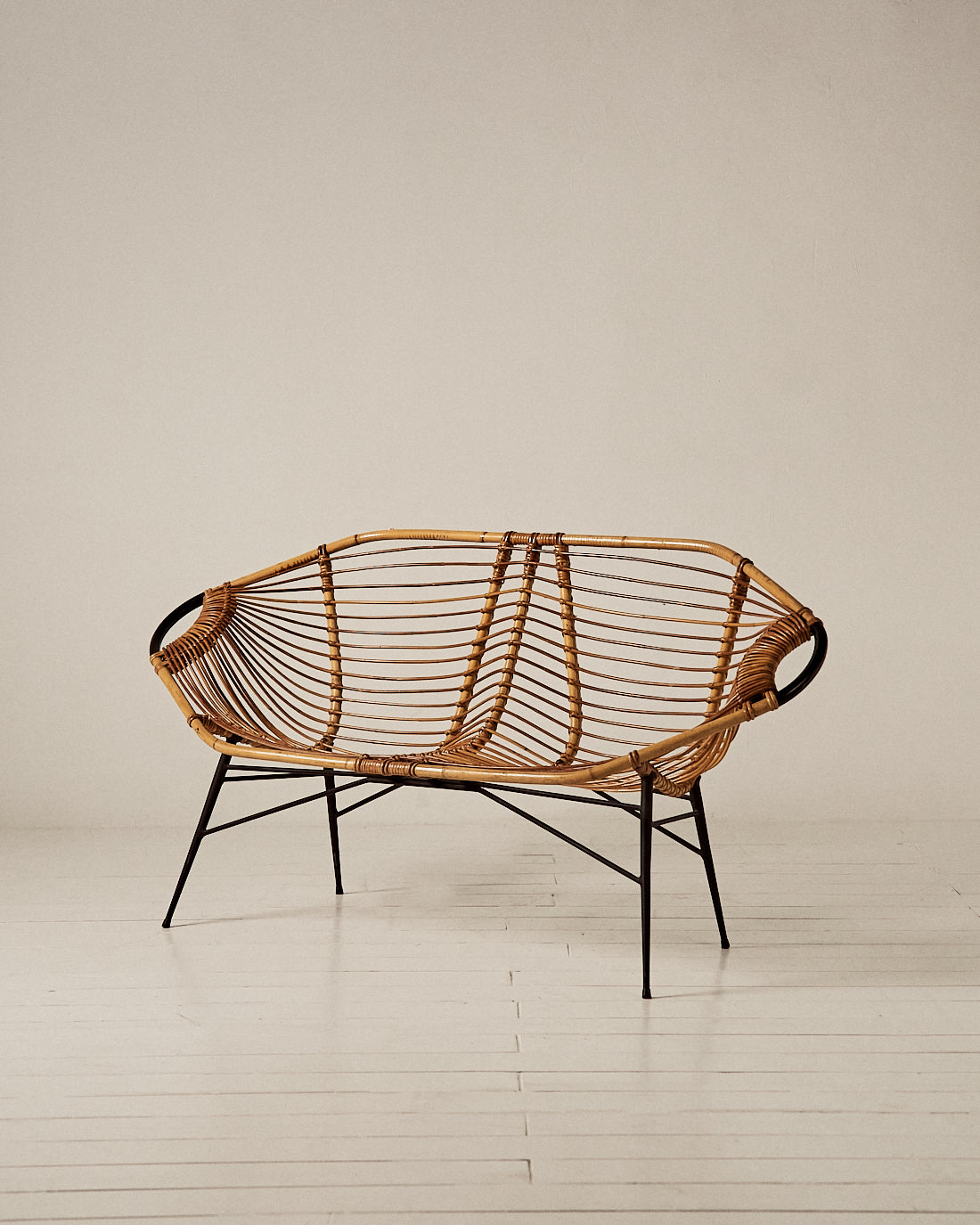 BANCO DE RATÁN 'LEMON' ORIGINAL DE JANINE ABRAHAM Y DIRK JAN ROL, 1957