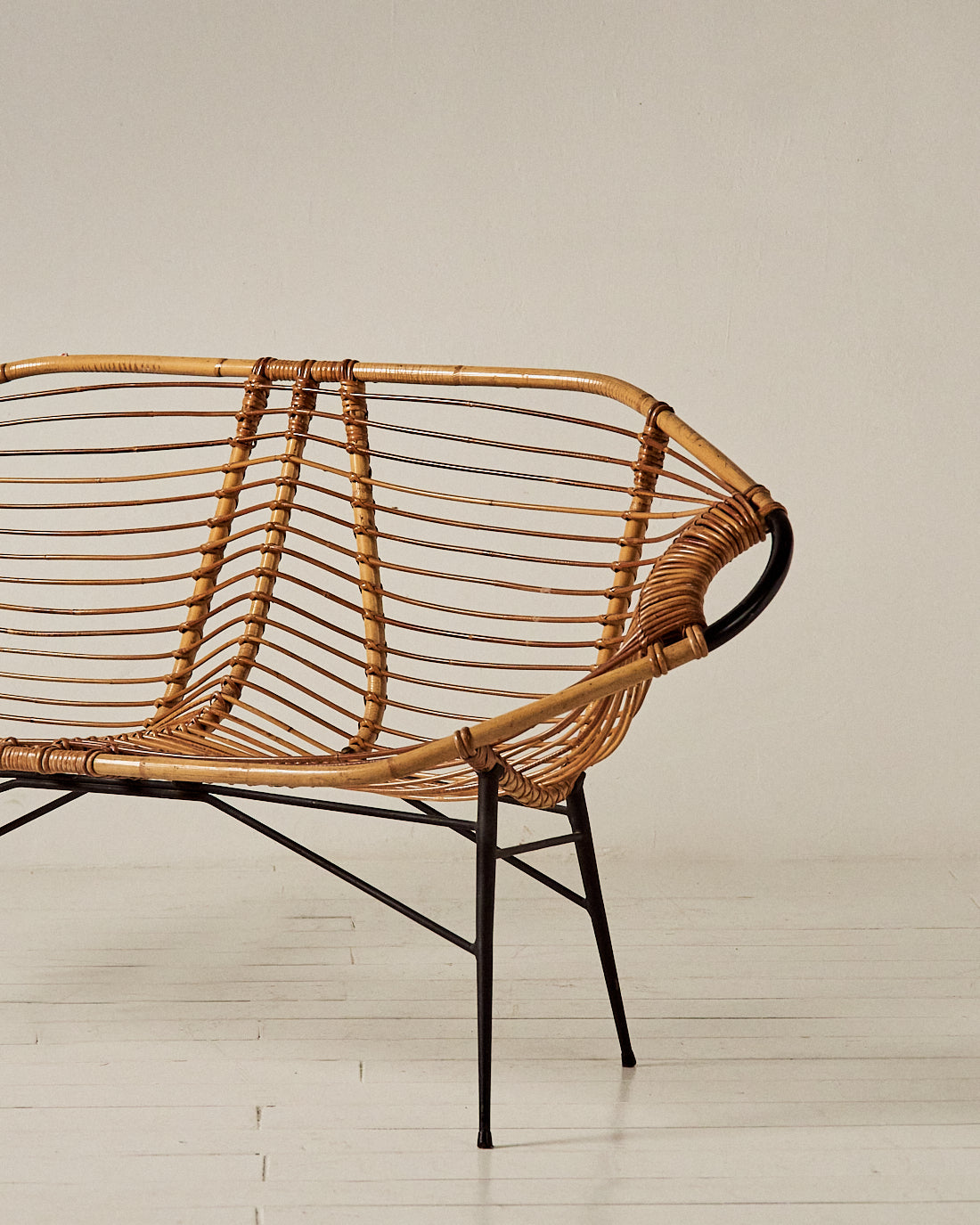 BANCO DE RATÁN 'LEMON' ORIGINAL DE JANINE ABRAHAM Y DIRK JAN ROL, 1957