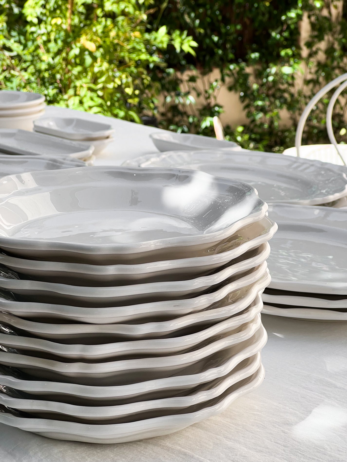 VAJILLA DE BARRO BLANCA | ROSARIO