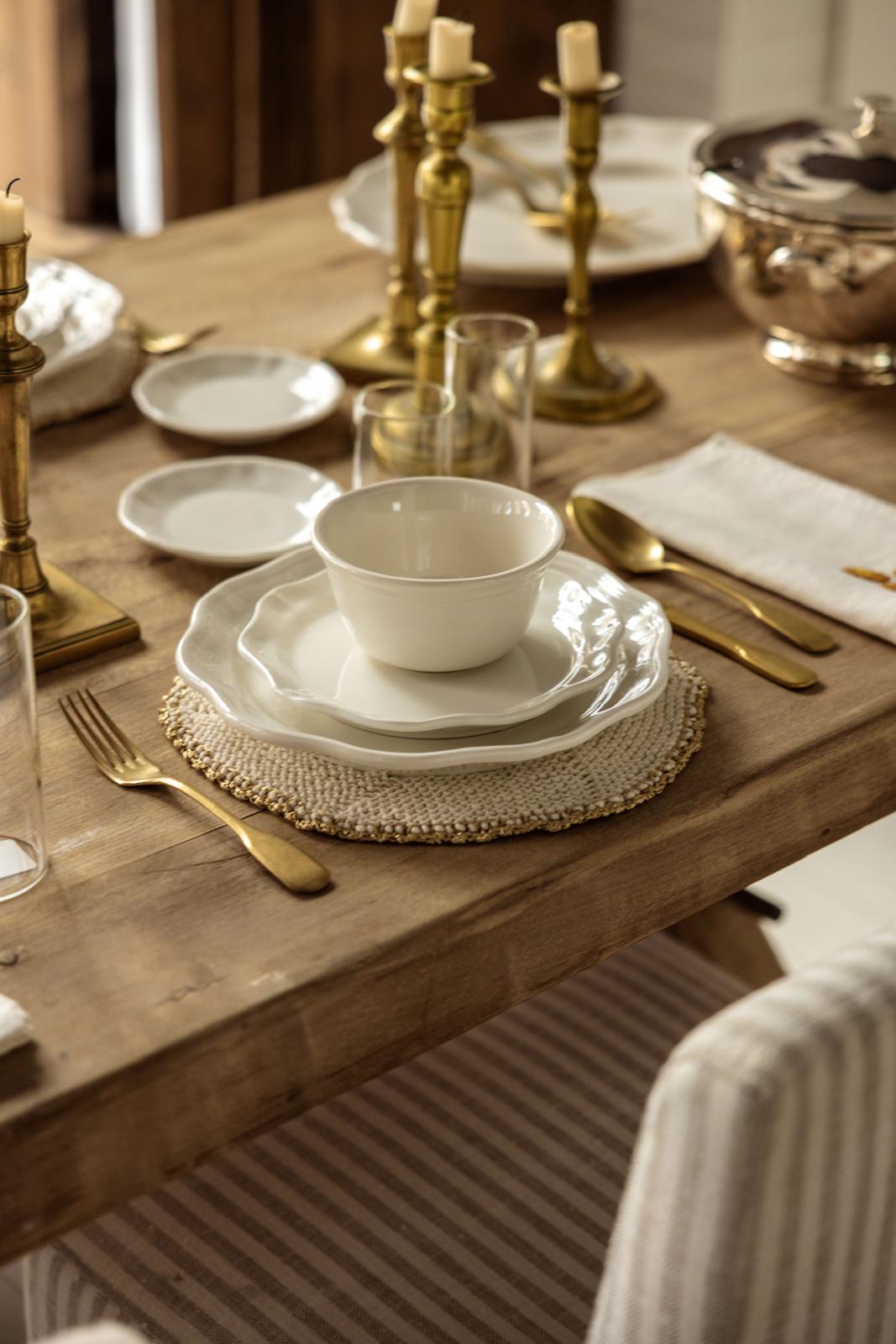 VAJILLA DE BARRO BLANCA | ROSARIO